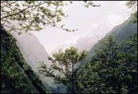 nepal abc view up valley towards abc