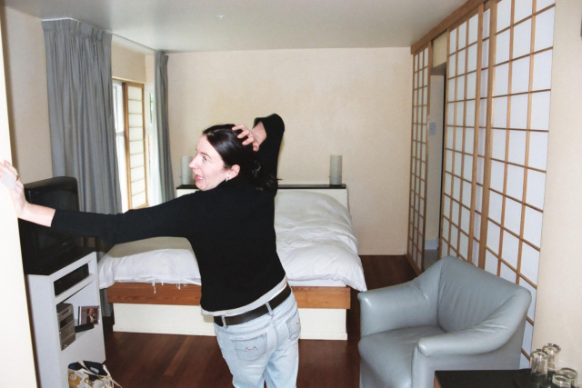 posing in west cork hotelroom