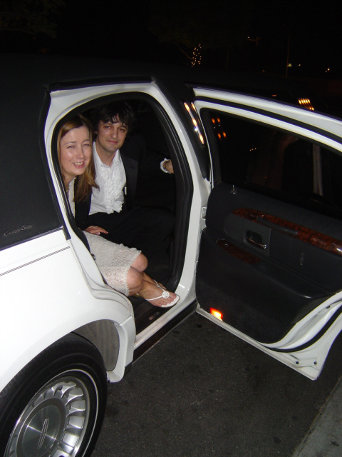 karen niall emerge from limo