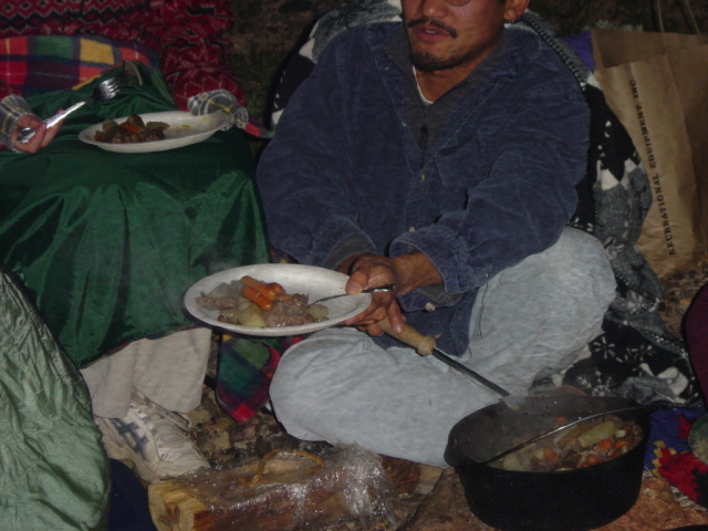 bush camp dinnertime
