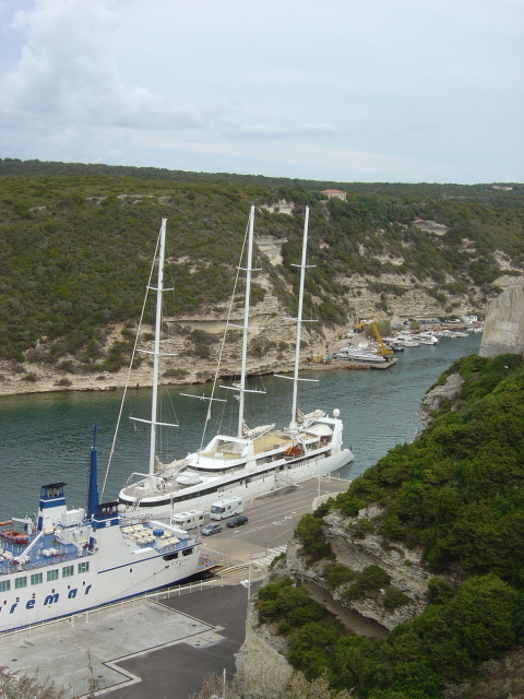 bonifacio huge 3 masted sailboat